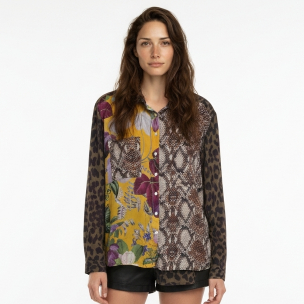 Alembika 3 Multiprint Multicolor Button Down Shirt L